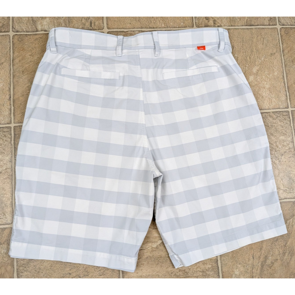 Nike Dri-Fit sz 36 UV men's Plaid Golf Chino Shorts phonton dust dh1294 3526 - Picture 2 of 4